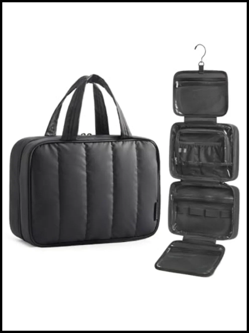 Travel Toiletry Bag Hanging Hook Makeup Organizer Waterproof Full-Size
